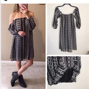 Lulu’s off shoulder dress with sleeves.